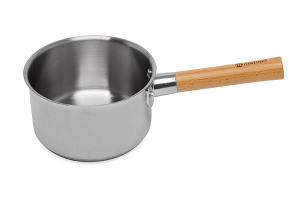 Casserole inox manche bois Natural'Inox 16 cm Mathon