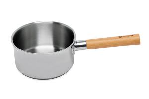 Casserole inox manche bois Natural'Inox 18 cm Mathon