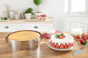 Cercle à gâteau extensible en inox 15,5 à 30 cm Mathon
