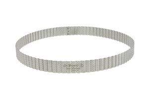 Cercle à tarte perforé cannelé acier inoxydable 32 cm De Buyer