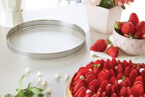 Cercle à tarte perforé en inox rond 24 cm Mathon