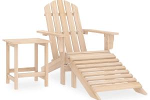 Chaise de jardin adirondack avec repose-pied et table sapin 02_0013328