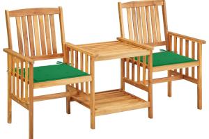 Chaises de jardin avec table à thé et coussins acacia solide 02_0013339