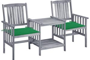 Chaises de jardin avec table à thé et coussins acacia solide gris 02_0013337
