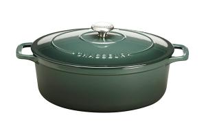 Cocotte ovale en fonte émaillée 33 cm vert mélèze Chasseur