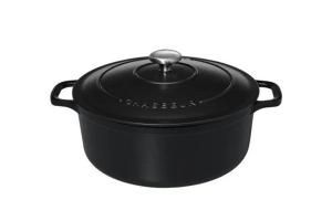 Cocotte ronde en fonte émaillée 24 cm noir mat Chasseur