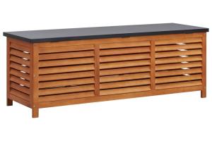 Coffre boîte meuble de jardin rangement 150 x 50 x 55 cm eucalyptus solide 02_0013009