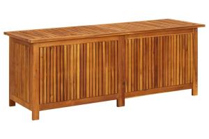 Coffre boîte meuble de jardin rangement 150 x 50 x 58 cm bois d'acacia solide 02_0013011