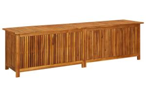 Coffre boîte meuble de jardin rangement 200 x 50 x 58 cm bois d'acacia solide 02_0013018