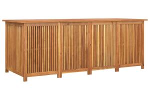 Coffre boîte meuble de jardin rangement 200 x 80 x 75 cm bois massif d'acacia  02_0013020