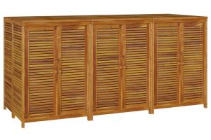 Coffre boîte meuble de jardin rangement 210 x 87 x 104 cm bois massif d'acacia 02_0013021