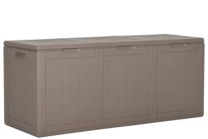 Coffre boîte meuble de jardin rangement 270 litres marron PP rotin 02_0013023
