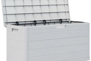 Coffre boîte meuble de jardin rangement 280 litres gris clair 02_0013025