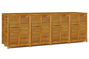 Coffre boîte meuble de jardin rangement 280 x 87 x 104 cm bois massif d'acacia 02_0013027