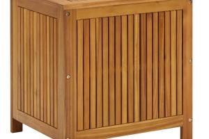 Coffre boîte meuble de jardin rangement 60 x 50 x 58 cm bois d'acacia solide 02_0013039