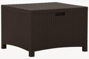 Coffre boîte meuble de jardin rangement 60 x 54 x 41 cm rotin pp marron 02_0013044