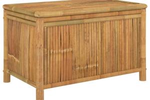 Coffre boîte meuble de jardin rangement 90 x 52 x 55 cm bambou 02_0013055