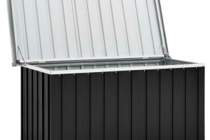 Coffre boîte meuble de jardin rangement anthracite 129 x 67 x 65 cm 02_0013060