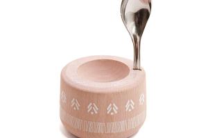 Coffret coquetier et cuillère Piou Indienne rose Roger Orfèvre