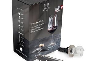 Coffret Wine Service - tire-bouchon Clavelin noir + bec verseur Arum Peugeot