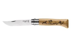 Couteau gravé Animalia lame 8.5 cm Chien Opinel