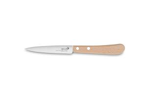 Couteau office lame inox 10 cm manche hêtre naturel Essentiel Déglon