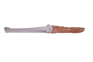 Couteau à pain Croco manche bois d'olivier 32,6 cm Roger Orfèvre