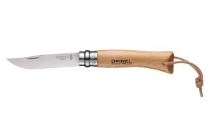 Couteau pliant N°7 lame inox 8 cm avec lanière Baroudeur Opinel