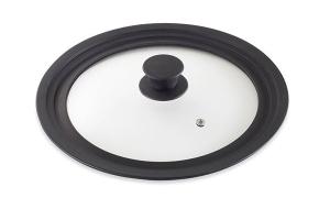 Couvercle en verre et silicone noir multidiamètre 24, 26 et 28 cm Mathon