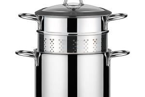 Cuiseur à pâte acier inoxydable avec couvercle verre 20 cm Inoxriv