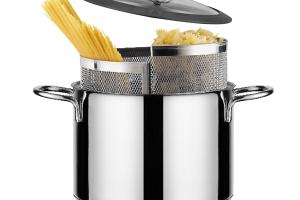 Cuiseur à pâte duetto acier inoxydable et couvercle verre 24 cm Inoxriv