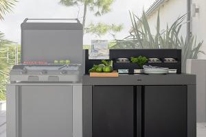 Desserte de jardin Félix double porte gris cargo ENO