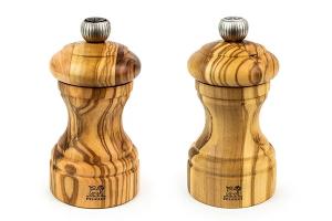 Duo moulin à sel et poivre manuel en bois d'olivier Bistro 10 cm Peugeot Duo moulin à sel et poivre manuel en bois d'olivier Bistro 10 cm Peugeot