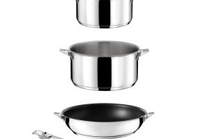Eclipse - Lots 4 pièces - Casseroles 14 & 18cm, Poêle 24cm revêtue et poignée Cuisinox
