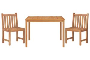 Ensemble à dîner salon de jardin meuble d'extérieur 3 pièces bois de teck massif 02_0014255