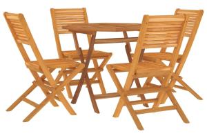 Ensemble à dîner salon de jardin meuble d'extérieur 5 pièces 85 x 85 x 76 cm  bois de teck massif 02_0014291