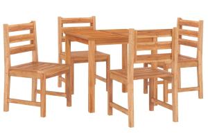Ensemble à dîner salon de jardin meuble d'extérieur 5 pièces bois de teck massif 02_0014290