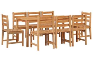 Ensemble à dîner salon de jardin meuble d'extérieur 9 pièces bois de teck solide 02_0014396
