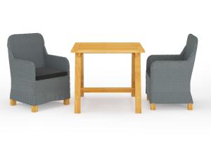 Ensemble de salle à manger de jardin meuble extérieur 3 pièces gris clair 02_0013624