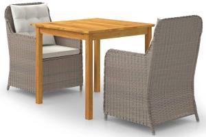 Ensemble de salle à manger de jardin meuble extérieur 3 pièces marron 02_0013638