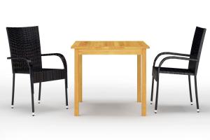 Ensemble de salle à manger de jardin meuble extérieur 3 pièces noir 02_0013647