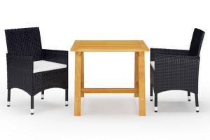Ensemble de salle à manger de jardin meuble extérieur 3 pièces noir 02_0013656