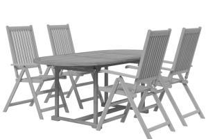 Ensemble de salle à manger de jardin meuble extérieur 5 pièces bois d'acacia massif 02_0013744
