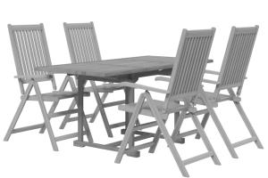 Ensemble de salle à manger de jardin meuble extérieur 5 pièces bois d'acacia solide 02_0013748