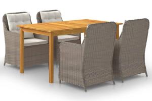 Ensemble de salle à manger de jardin meuble extérieur 5 pièces marron 02_0013809