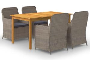 Ensemble de salle à manger de jardin meuble extérieur 5 pièces marron 02_0013824