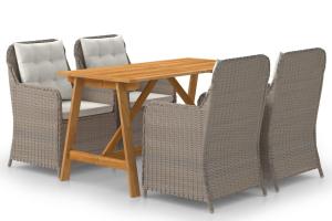 Ensemble de salle à manger de jardin meuble extérieur 5 pièces marron 02_0013828