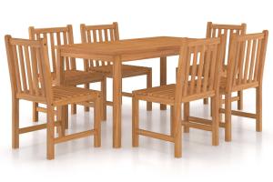 Ensemble de salle à manger de jardin meuble extérieur 7 pièces bois de teck massif 02_0013937