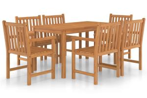 Ensemble de salle à manger de jardin meuble extérieur 7 pièces bois de teck massif 02_0013938
