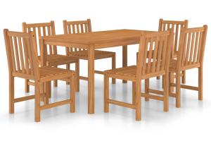 Ensemble de salle à manger de jardin meuble extérieur 7 pièces bois de teck solide 02_0013944